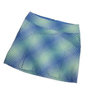 Nike Golf Dri Fit Skort Size 8 Blue Green Mini Skirt Shorts Plaid